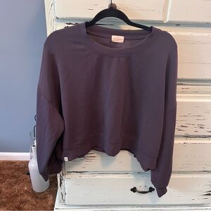 Simply Southern Navy Blue Women's Cropped Sweatshirt, size Large.